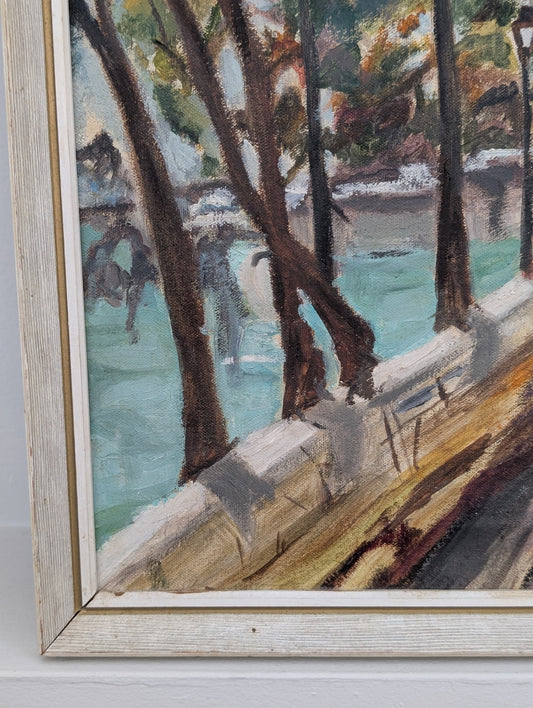 Mid-Century Oil Parisian Painting