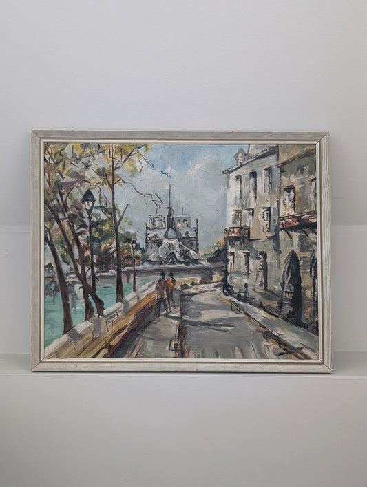 Mid-Century Oil Parisian Painting