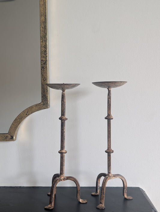 Tall Iron Candlesticks